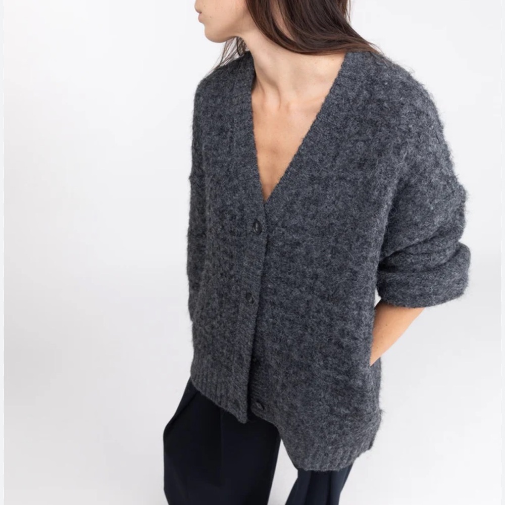 OAK + FORT Charcoal Cardigan Sweater